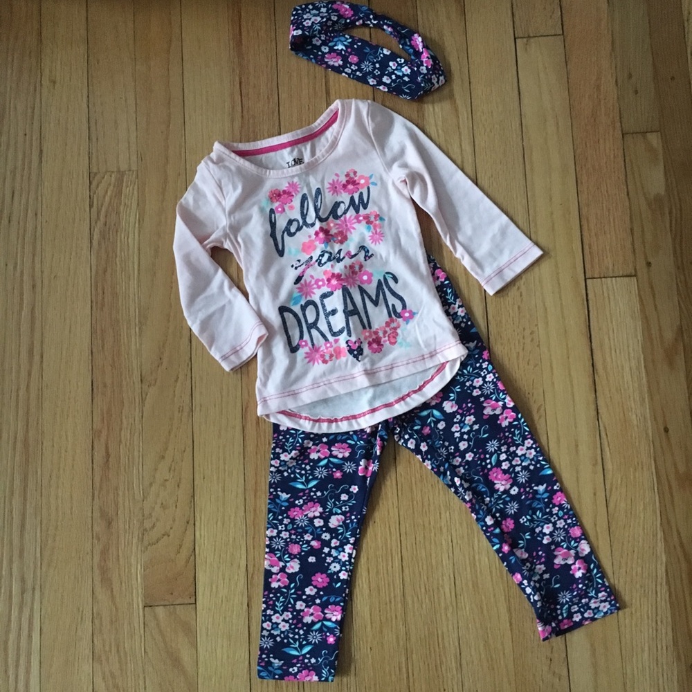 2T Love at First Sight top, leggings, headband